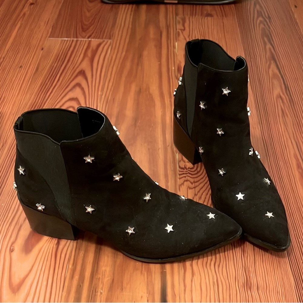 Black suede booties